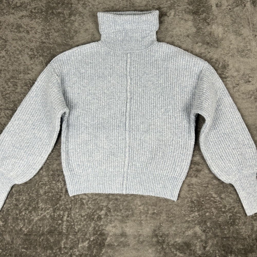 Timing Long Sleeve Turtle Neck Sweater Women Light Blue Small